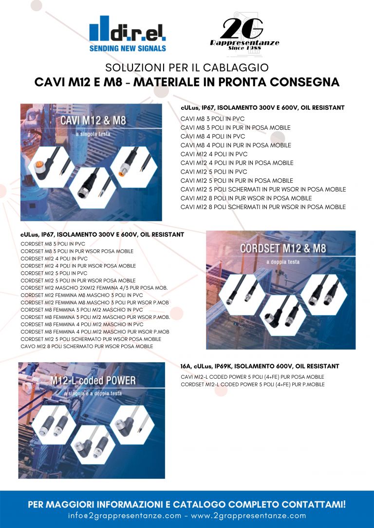 Di.r.el : Catalogo Cavi M8 e M12